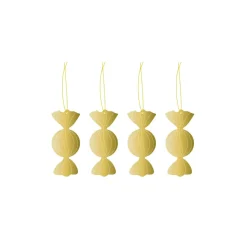 Cooee Design Set de 4 colgantes de navidad Cooee latón, Caramel Color dorado Clearance