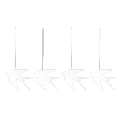 Cooee Design Set de 4 colgantes de pascuaEaster Deco pájaro, White Blanco Hot