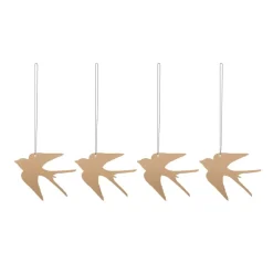 Cooee Design Decoración De Pascua<Set de 4 colgantes de pascuaEaster Deco pájaro, Cafe au lait Marrón