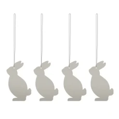 Cooee Design Decoración De Pascua<Set de 4 colgantes de pascua Easter Deco liebre, Sand Gris