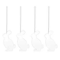 Cooee Design Decoración De Pascua<Set de 4 colgantes de pascua Easter Deco liebre, White Blanco