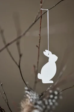 Cooee Design Decoración De Pascua<Set de 4 colgantes de pascua Easter Deco liebre, White Blanco