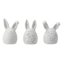 DBKD Set de 3 conejos de pascua Triplets, White dot Blanco New