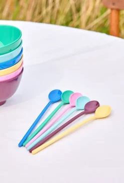 RICE Cubiertos De Postre<Set de 6 cucharas alargadas melamina, Show youre true colors Multi