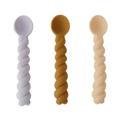 OYOY Set de 3 cucharas Mellow, Lavender-vanilla-light Rubber MarrónPúrpuraBlanco Sale