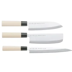 Satake Set de 3 cuchillos de cocina Houcho, 3 piezas BeigePlateado Clearance