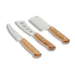 Morsø Set de 3 cuchillos para queso Foresta, Roble-acero inoxidable MarrónPlateado Clearance