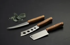 Morsø Set de 3 cuchillos para queso Foresta, Roble-acero inoxidable MarrónPlateado Clearance