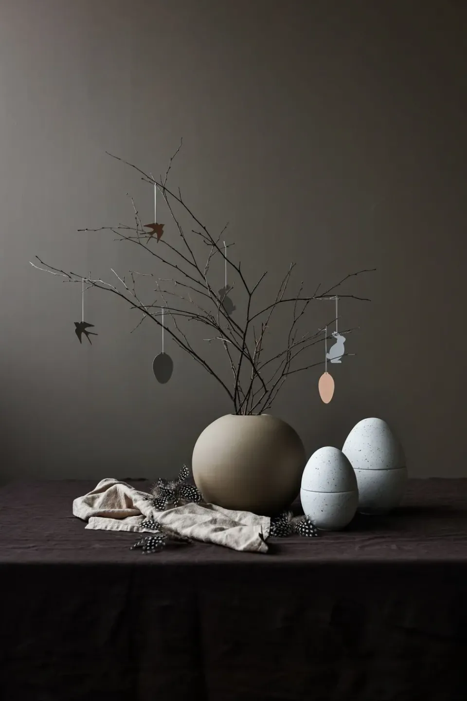 Cooee Design Set de 4 decoraciones de pascua Easter Deco huevo, Cafe au lait Marrón Hot