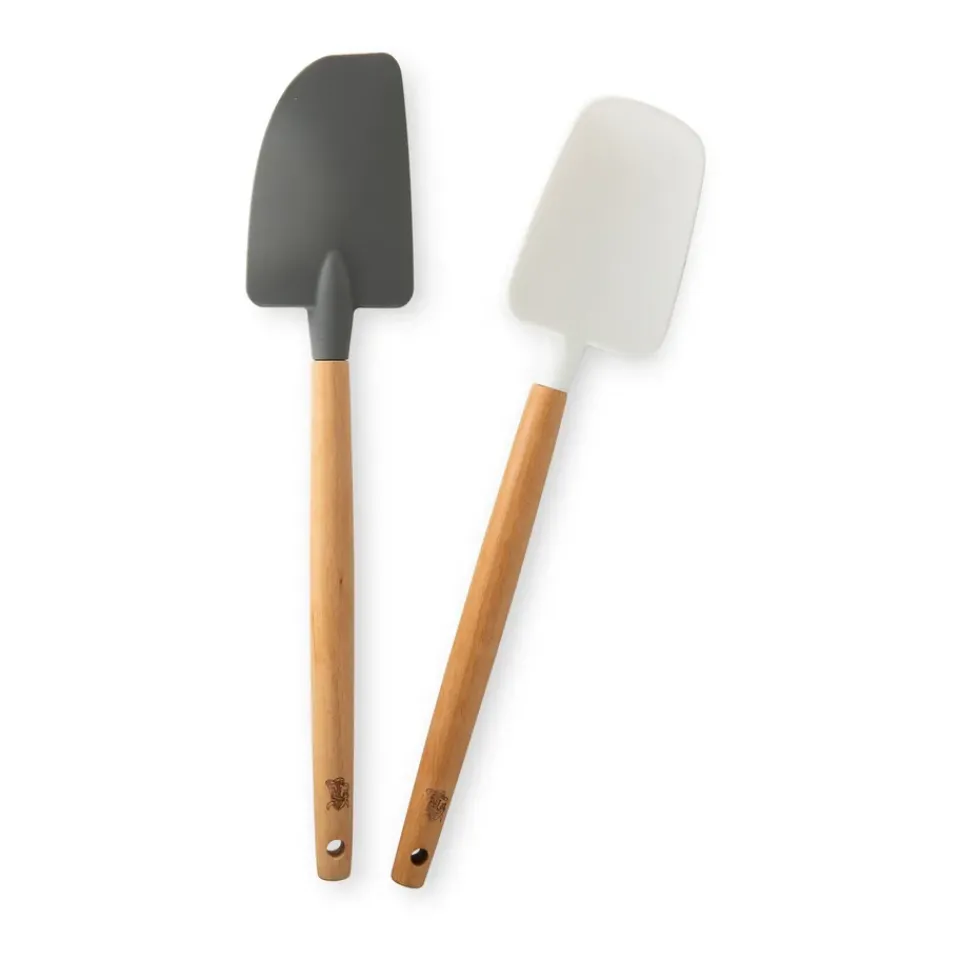 Nordic Ware Set de 2 espátulas de goma haya, negro,blanco MarrónNegroBlanco New