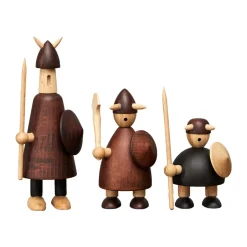Andersen Furniture Set de 3 figuras de madera The vikings of Denmark, Stained beech Marrón New