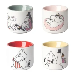 Pluto Design Set de 4 hueveras Moomin love, Blanco-multi BlancoMulti New