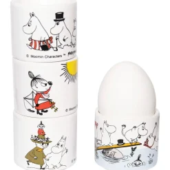 Pluto Design Set de 4 hueveras Mumin färg, con motivo Blanco Hot