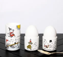 Pluto Design Set de 4 hueveras Mumin färg, con motivo Blanco Hot