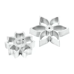 Plate It Set de 2 moldeadores de galletas Plate-it flower power, Acero Plateado New