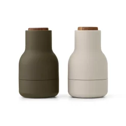 Audo Copenhagen Set de 2 molinillos de especias Bottle Grinder Small, Hunting green-beige-nogal VerdeBeige New