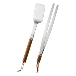 Fiskars Set de 2 piezas para parrilla Norden, acero inoxidable-abedul Plateado Sale