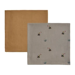 OYOY Set de 2 plaids infantiles Toucan, Clay-caramel BeigeRosa Discount