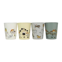 Rätt Start Tazas Infantiles|Tazas De Plástico<Set de 4 tazas de colección Pippi Cirkus 15 cl, Multi