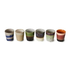 HKliving Tazas De Café<Set de 6 tazas 70's, Grounding Multi