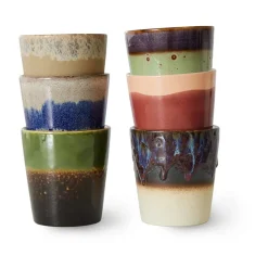 HKliving Tazas De Café<Set de 6 tazas 70's, Grounding Multi