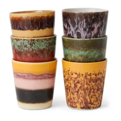 HKliving Set de 6 tazas 70's, Valley Multi New