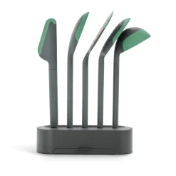Lékué Set de 5 utensilios de cocina anti-rayaduras 5 piezas, Verde Hot