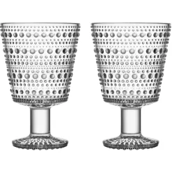 Iittala Set de 2 vasos con pie Kastehelmi 26 cl, claro Transparente Discount