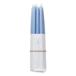Broste Copenhagen Set de 10 velas antiguas , Plein air light blue Azul New