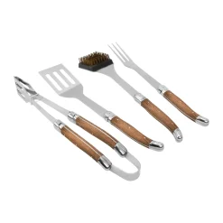 Hâws Set de barbacoa Laguiole By , 4 piezas, Roble MarrónPlateado