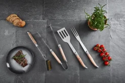 Hâws Set de barbacoa Laguiole By , 4 piezas, Roble MarrónPlateado