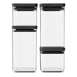 Brabantia Set de botes cuadrados TASTY+, oscuro Gris Sale