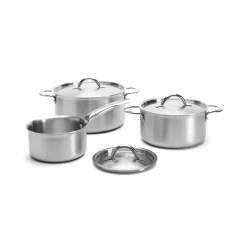De Buyer Baterías De Cocina|Cacerolas<set de cacerolas con tapas Alchimy 6 piezas, Acero inoxidable Plateado