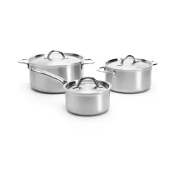 De Buyer Baterías De Cocina|Cacerolas<set de cacerolas con tapas Alchimy 6 piezas, Acero inoxidable Plateado
