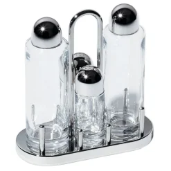 Alessi Saleros Y Pimenteros<Set de condimento 5070, 4 piezas TransparentePlateado