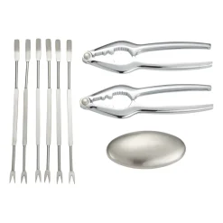 Dorre Set de cubiertos de marisco Skagen 9 piezas, acero inoxidable Plateado New
