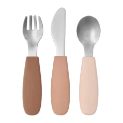 Scandi Living Cubiertos Infantiles|Cuberterías Combinadas<Set de cubiertos Dine de silicona de 3 piezas, Blush Rosa