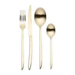 Eternum Cuberterías Combinadas<Set de cubiertos Orca 24 piezas, Champagne Color dorado