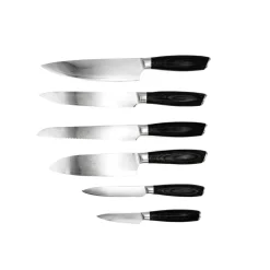 Hâws Juegos De Cuchillos De Cocina<Set de cuchillos Damascus, 6 piezas, Marrón-acero inoxidable MarrónPlateado