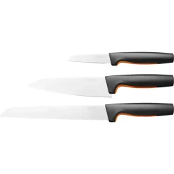 Fiskars Set de cuchillos de cocina Functional Form, 3 piezas Negro Outlet