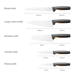 Fiskars Juegos De Cuchillos De Cocina<Set de cuchillos grandes Functional Form, 5 piezas Negro