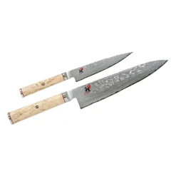Miyabi Juegos De Cuchillos De Cocina|Cuchillos Japoneses<Set de cuchillos Birch 5000MCD 2 piezas, Madera Marrón