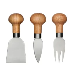 Sagaform Set de cuchillos para queso Nature 3 piezas, Roble MarrónPlateado Best