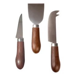 Sagaform Set de cuchillos para queso Astrid 3 piezas, marrón-plata MarrónPlateado Clearance