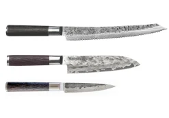 Satake Set de cuchillos de 3 piezas, Acero Marrón Best