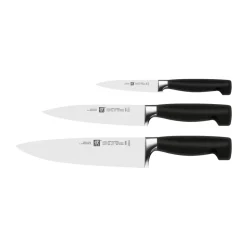 Zwilling Set de cuchillos Four star 3 piezas, Negro-acero inoxidable Plateado Sale