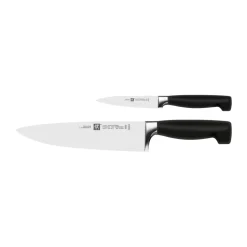Zwilling Juegos De Cuchillos De Cocina<Set de cuchillos Four star 2 piezas, Negro-acero inoxidable Plateado