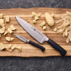 Zwilling Juegos De Cuchillos De Cocina<Set de cuchillos Four star 2 piezas, Negro-acero inoxidable Plateado