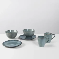 Broste Copenhagen Juegos De Vajilla<Set de desayuno para dos Nordic Sea, 6 piezas Azul