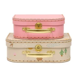 OYOY Set de maletas Friends in the Forest 2 piezas, Deer & Duck RosaBeige New